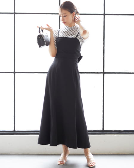 【INGNI STORE限定セット】モノグラム柄トップス＋BACKリボンワンピース／SET