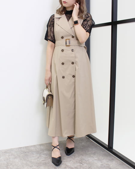 【INGNI STORE限定セット】レースキャミセットトップス＋トレンチワンピ／SET