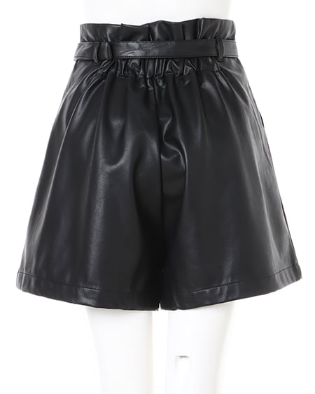 INGNI(イング) 2WAYクロップドニット+フェイクレザーパンツ/SET オフホワイト/クロ