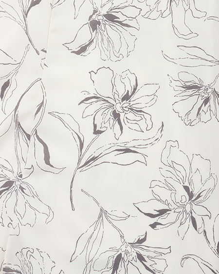 INGNI(イング) 肩あきカシュクールニット+線画花柄マーメイドスカート/SET オフホワイト