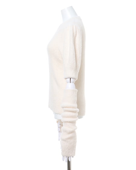 INGNI(イング) アームウォーマーニット+装飾ツイードスカート/SET オフホワイト