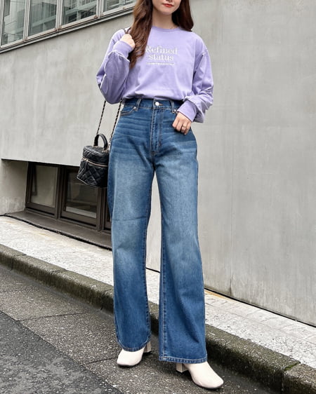 【INGNI STORE限定セット】シンプルロゴT＋デニムワイドパンツ／SET