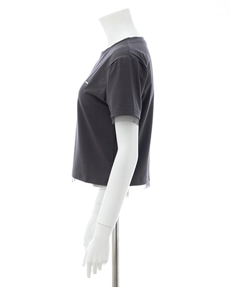INGNI(イング) プレート付チュールドッキングコンパクトTシャツ チャコールグレー