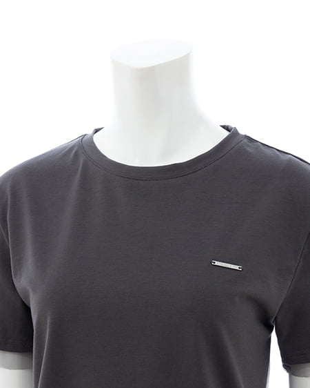 INGNI(イング) プレート付チュールドッキングコンパクトTシャツ チャコールグレー