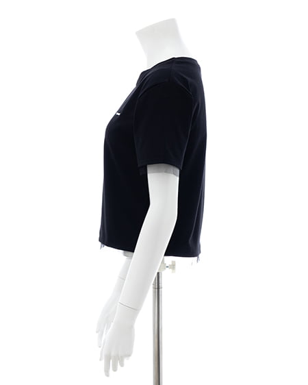 INGNI(イング) プレート付チュールドッキングコンパクトTシャツ クロ