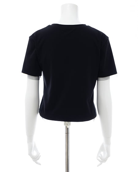 INGNI(イング) プレート付チュールドッキングコンパクトTシャツ クロ