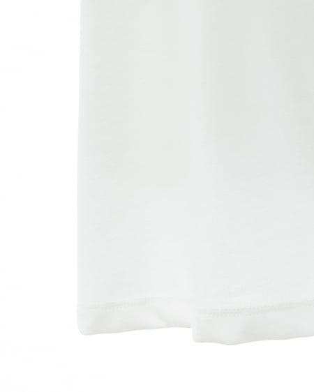 INGNI(イング) ドットチュールフリルTシャツ オフホワイト