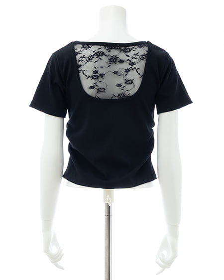 INGNI(イング) バックシャンレースTシャツ クロ