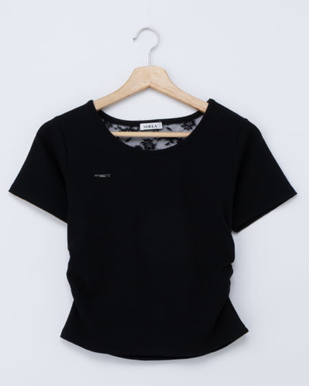 【SOELA】【6/22 24時までの限定価格】バックシャンレースTシャツ