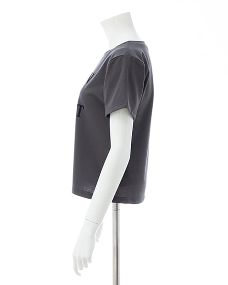 INGNI(イング) フロッキーロゴTシャツ チャコールグレー