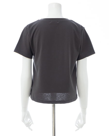 INGNI(イング) フロッキーロゴTシャツ チャコールグレー