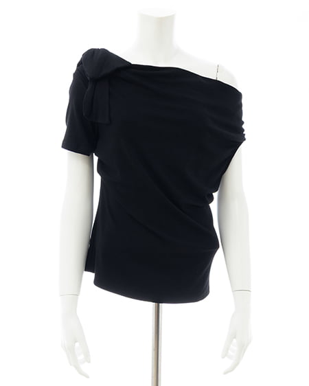 INGNI(イング) ワンショルリボンTシャツ クロ