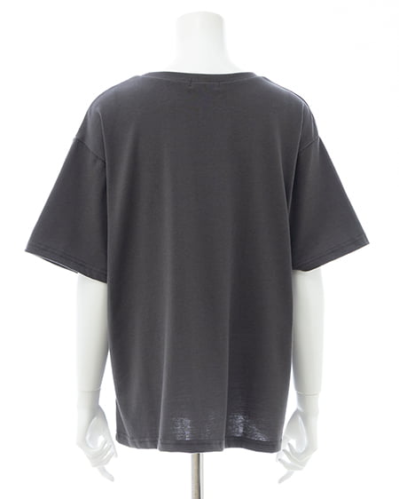 INGNI(イング) フラワーフォトTシャツ チャコールグレー