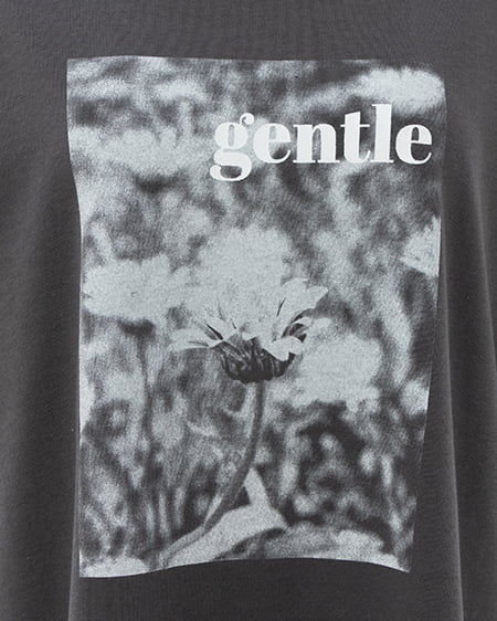 INGNI(イング) フラワーフォトTシャツ チャコールグレー