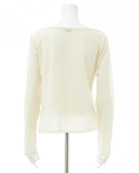 INGNI(イング) レースドッキングベロアロングTシャツ アイボリー