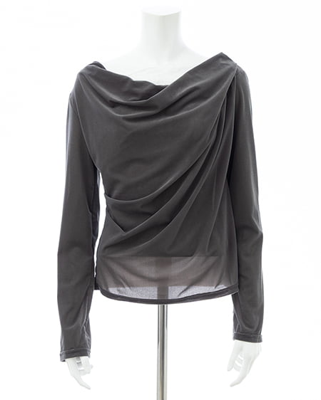 INGNI(イング) レースドッキングベロアロングTシャツ グレージュ