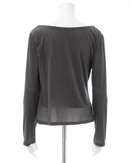 INGNI(イング) レースドッキングベロアロングTシャツ グレージュ