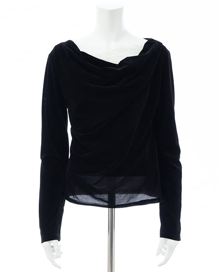 INGNI（イング） レースドッキングベロアロングTシャツ ｸﾛ