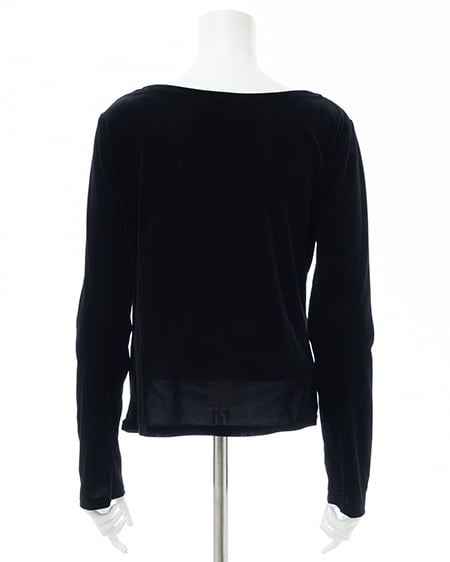 INGNI（イング） レースドッキングベロアロングTシャツ ｸﾛ