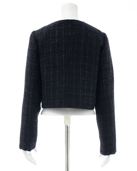 INGNI（イング） ダブルボタンツイードジャケット ｸﾛ/ﾂｲｰﾄﾞ