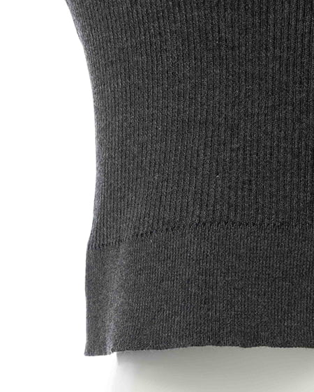 INGNI(イング) レースリブニットカーディガン チャコールグレー
