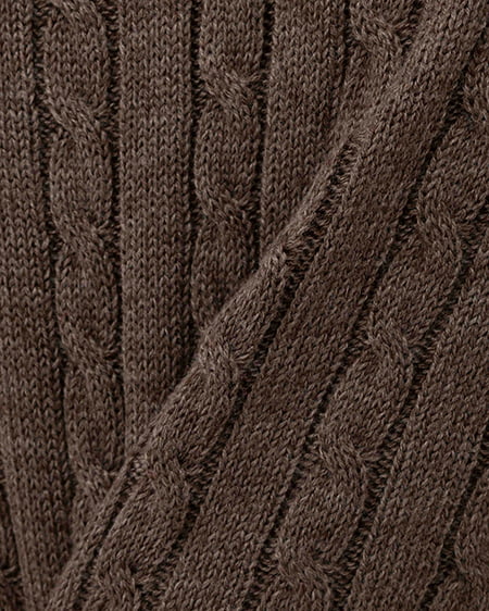 INGNI(イング) 胸刺繍金ボタンケーブルニットカーディガン ブラウン