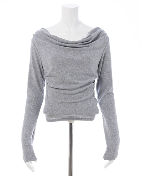 INGNI（イング） ギャザードレープトップス ﾗｲﾄｸﾞﾚｰ