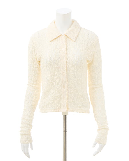 INGNI（イング） ストレッチレーストップス ｵﾌﾎﾜｲﾄ