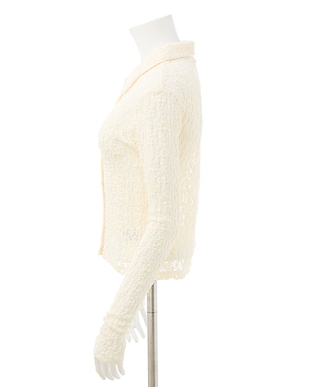 INGNI（イング） ストレッチレーストップス ｵﾌﾎﾜｲﾄ