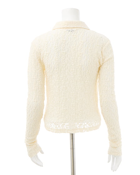 INGNI（イング） ストレッチレーストップス ｵﾌﾎﾜｲﾄ