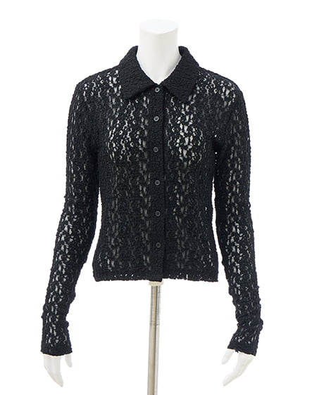 INGNI（イング） ストレッチレーストップス ｸﾛ