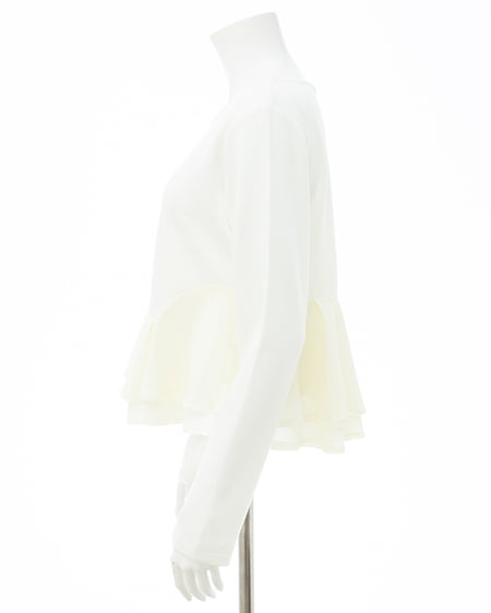 INGNI(イング) アシメ異素材ペプラムトップス オフホワイト