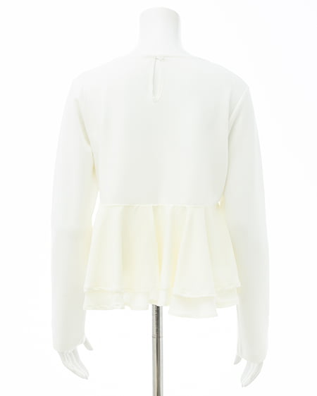 INGNI(イング) アシメ異素材ペプラムトップス オフホワイト