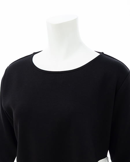 INGNI(イング) アシメ異素材ペプラムトップス クロ