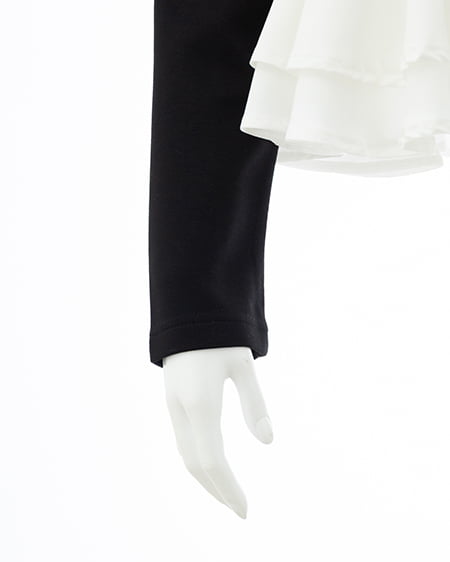 INGNI(イング) アシメ異素材ペプラムトップス クロ