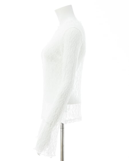 INGNI（イング） ハイネックレーストップス ｵﾌﾎﾜｲﾄ