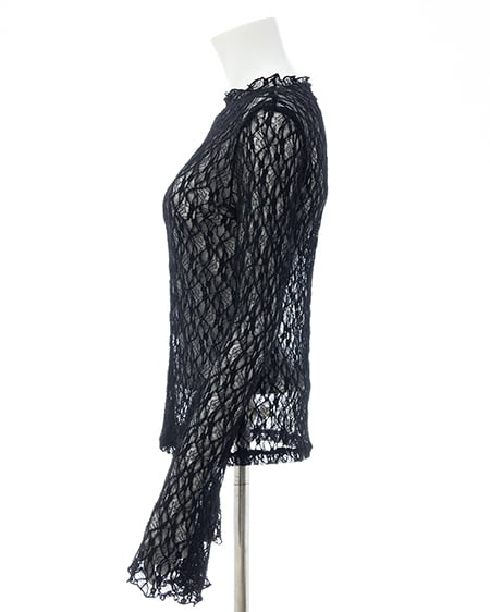 INGNI(イング) ハイネックレーストップス クロ