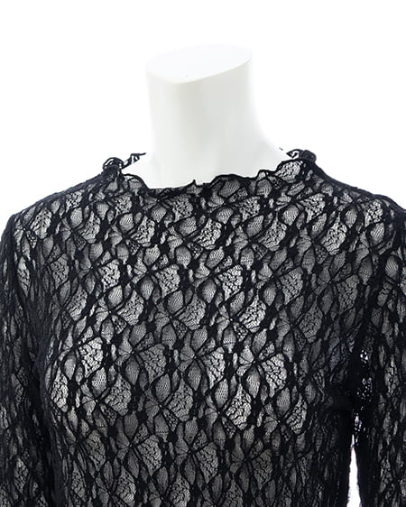 INGNI(イング) ハイネックレーストップス クロ