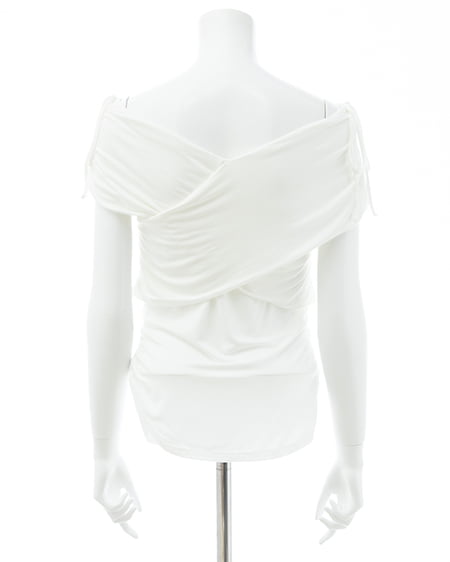 INGNI（イング） ギャザークロスオフショルトップス ｵﾌﾎﾜｲﾄ