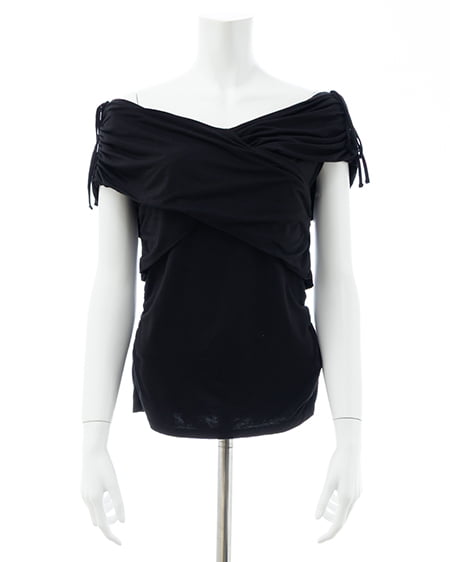 INGNI（イング） ギャザークロスオフショルトップス ｸﾛ