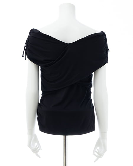 INGNI（イング） ギャザークロスオフショルトップス ｸﾛ