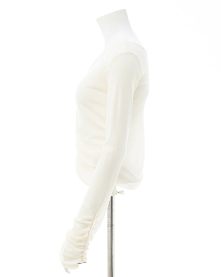 INGNI（イング） フロントギャザートップス ｵﾌﾎﾜｲﾄ