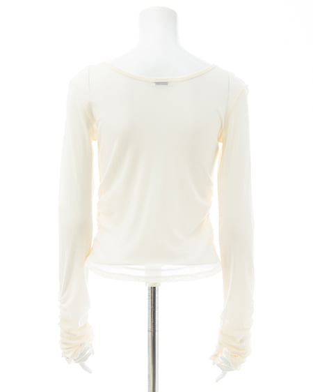 INGNI（イング） フロントギャザートップス ｵﾌﾎﾜｲﾄ