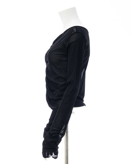 INGNI（イング） フロントギャザートップス ｸﾛ