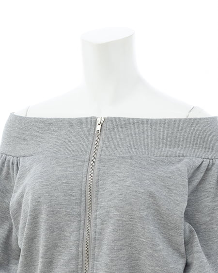 INGNI（イング） ダブルジップオフショルスウェット ｸﾞﾚｰ