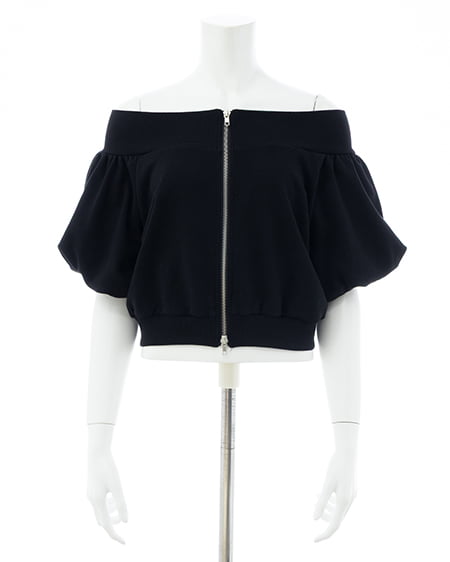 INGNI（イング） ダブルジップオフショルスウェット ｸﾛ