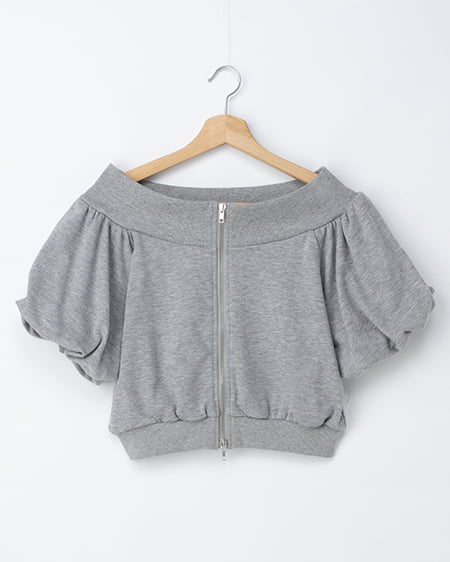 ダブルジップオフショルスウェット