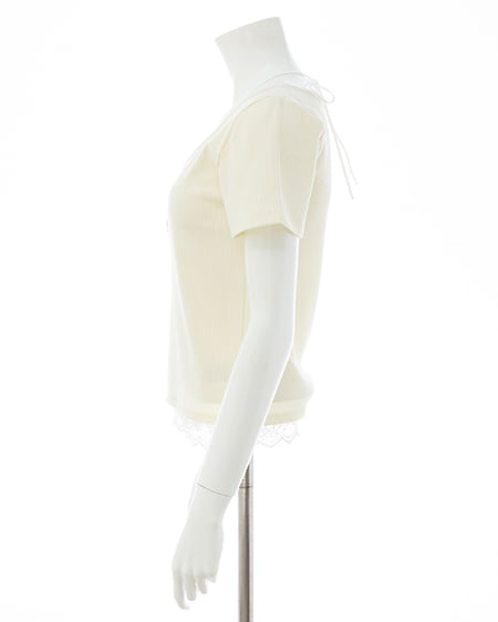 INGNI（イング） レースレイヤードヘンリーネックトップス ｱｲﾎﾞﾘｰ