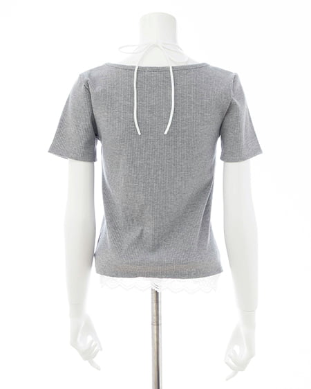 INGNI（イング） レースレイヤードヘンリーネックトップス ｸﾞﾚｰ