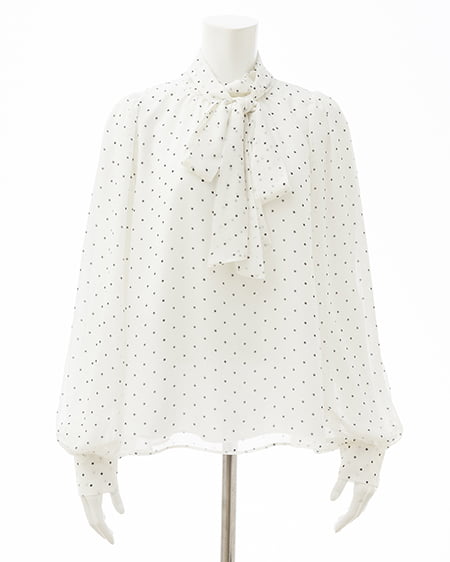 INGNI(イング) ボウタイブラウス オフホワイト/ドット